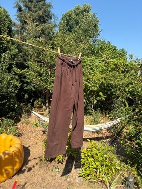 Women’s Brown Drawstring Casual Pants